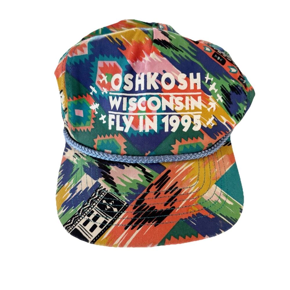 OSHKOSH‎ Wisconsin fly in 1995 hat Colorblock By Sun San OS